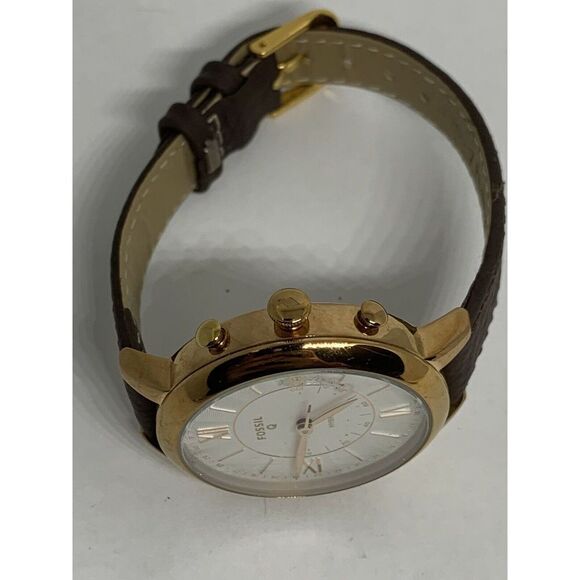 Fossil FTW5013 Women's Brown Leather Analog White Dial Hybrid Smartwatch JD444 - Picture 7 of 11
